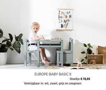 Aanbiedingen EUROPE BABY BASIC II Stoeltje - Europe baby - Geldig van 20/10/2020 tot 16/11/2020 bij Babypark