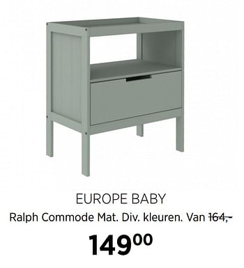 Aanbiedingen Europe baby ralph commode mat div kleuren - Europe baby - Geldig van 20/10/2020 tot 16/11/2020 bij Babypark