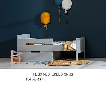 Aanbiedingen FELIX PEUTERBED GRIJS Bedlade - Wildkidzz - Geldig van 20/10/2020 tot 16/11/2020 bij Babypark