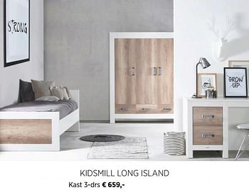 Aanbiedingen Kidsmill long island Kast 3-drs - Kidsmill - Geldig van 20/10/2020 tot 16/11/2020 bij Babypark