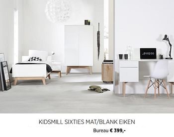 Aanbiedingen Kidsmill sixties mat/blank eiken bureau - Kidsmill - Geldig van 20/10/2020 tot 16/11/2020 bij Babypark