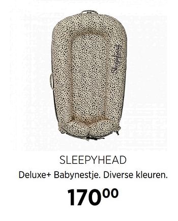 Aanbiedingen Sleepyhead deluxe+ babynestje diverse kleuren - Sleepyhead - Geldig van 20/10/2020 tot 16/11/2020 bij Babypark