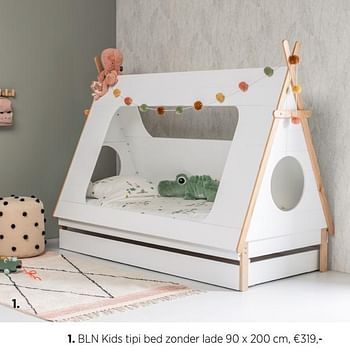 Aanbiedingen Bln kids tipi bed zonder lade - BLN Kids - Geldig van 20/10/2020 tot 16/11/2020 bij Babypark