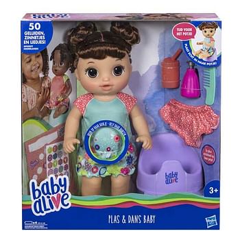 Aanbiedingen Baby Alive Plas & Dans Baby Brunette - Hasbro - Geldig van 17/10/2020 tot 06/12/2020 bij ToyChamp