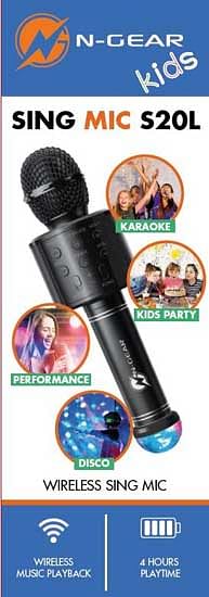Aanbiedingen N-Gear Sing Microfoon S20L Bluetooth Zwart - N-Gear - Geldig van 17/10/2020 tot 06/12/2020 bij ToyChamp