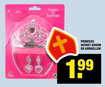 Aanbiedingen Princess secret kroon en oorbellen - Huismerk - Big Bazar - Geldig van 02/11/2020 tot 15/11/2020 bij Big Bazar