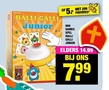 Aanbiedingen 999 games spel halli galli junior - 999games - Geldig van 02/11/2020 tot 15/11/2020 bij Big Bazar