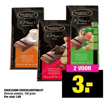 Aanbiedingen Excelcium chocoladetablet - Excelcium - Geldig van 02/11/2020 tot 15/11/2020 bij Big Bazar