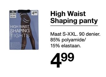 Aanbiedingen High waist shaping panty - Huismerk - Zeeman  - Geldig van 07/11/2020 tot 13/11/2020 bij Zeeman