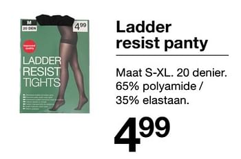 Aanbiedingen Ladder resist panty - Huismerk - Zeeman  - Geldig van 07/11/2020 tot 13/11/2020 bij Zeeman