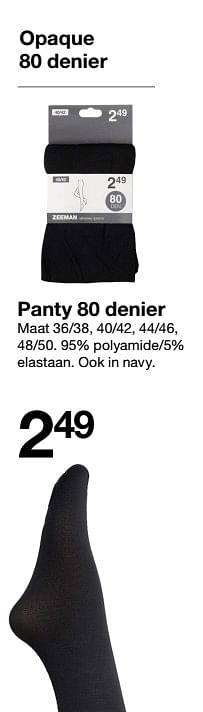 Aanbiedingen Panty 80 denier - Huismerk - Zeeman  - Geldig van 07/11/2020 tot 13/11/2020 bij Zeeman