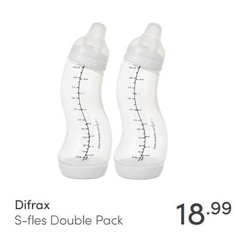 Aanbiedingen Difrax s-fles double pack - Difrax - Geldig van 08/11/2020 tot 14/11/2020 bij Baby & Tiener Megastore