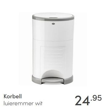 Aanbiedingen Korbell luieremmer wit - Korbell - Geldig van 08/11/2020 tot 14/11/2020 bij Baby & Tiener Megastore
