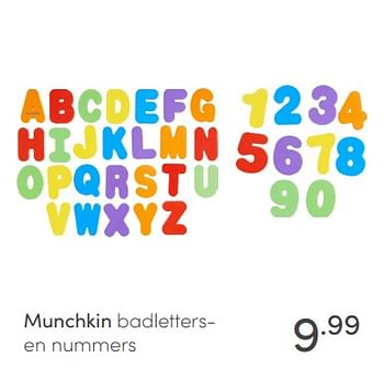 Aanbiedingen Munchkin badletters- en nummers - Munchkin - Geldig van 08/11/2020 tot 14/11/2020 bij Baby & Tiener Megastore