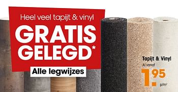 Aanbiedingen Heel veel tapijt + vinyl gratis gelegd - Huismerk - Kwantum - Geldig van 09/11/2020 tot 22/11/2020 bij Kwantum