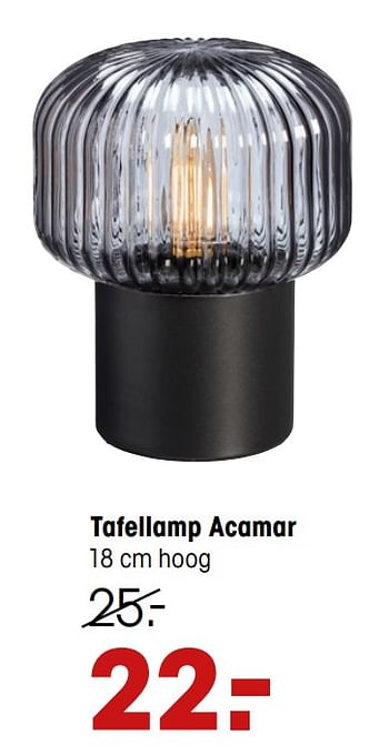 Aanbiedingen Tafellamp acamar - Huismerk - Kwantum - Geldig van 09/11/2020 tot 22/11/2020 bij Kwantum