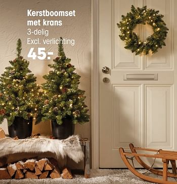 Aanbiedingen Kerstboomset met krans - Huismerk - Kwantum - Geldig van 09/11/2020 tot 31/12/2020 bij Kwantum