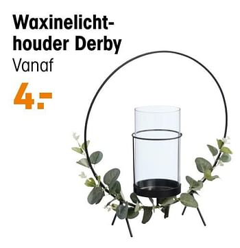 Aanbiedingen Waxinelichthouder derby - Huismerk - Kwantum - Geldig van 09/11/2020 tot 31/12/2020 bij Kwantum