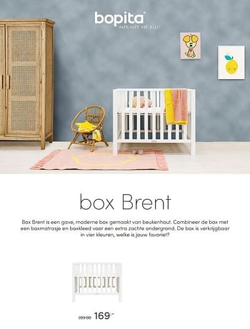 Aanbiedingen Box brent is een gave moderne box gemaakt van beukenhout - Bopita - Geldig van 08/11/2020 tot 14/11/2020 bij Baby & Tiener Megastore
