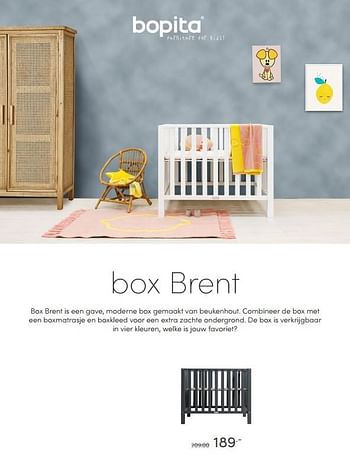 Aanbiedingen Box brent is een gave moderne box gemaakt van beukenhout - Bopita - Geldig van 08/11/2020 tot 14/11/2020 bij Baby & Tiener Megastore