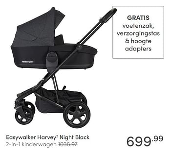 Aanbiedingen Easywalker harvey night black 2-in-1 kinderwagen - Easywalker - Geldig van 08/11/2020 tot 14/11/2020 bij Baby & Tiener Megastore