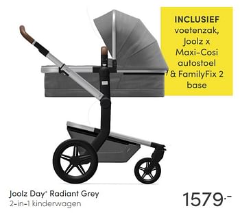 Aanbiedingen Joolz day radiant grey 2-in-1 kinderwagen - Joolz - Geldig van 08/11/2020 tot 14/11/2020 bij Baby & Tiener Megastore