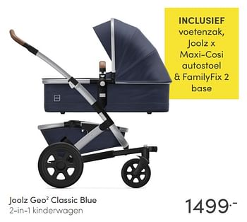 Aanbiedingen Joolz geo classic blue 2-in-1 kinderwagen - Joolz - Geldig van 08/11/2020 tot 14/11/2020 bij Baby & Tiener Megastore
