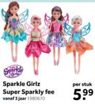 Aanbiedingen Sparkle girlz super sparkly fee - Sparkle Girlz - Geldig van 26/09/2020 tot 06/12/2020 bij Intertoys