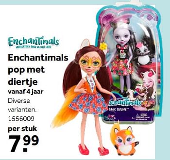 Aanbiedingen Enchantimals pop met diertje - Enchantimals  - Geldig van 26/09/2020 tot 06/12/2020 bij Intertoys