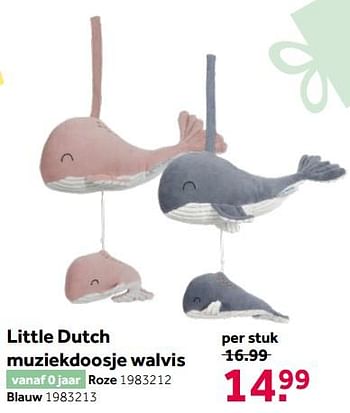 Aanbiedingen Little dutch muziekdoosje walvis - Little Dutch - Geldig van 26/09/2020 tot 06/12/2020 bij Intertoys
