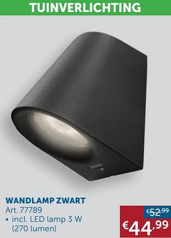 Aanbiedingen Wandlamp zwart - Geldig van 17/11/2020 tot 25/12/2020 bij Zelfbouwmarkt