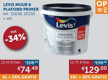 Aanbiedingen Levis muur + plafond primer - Levis - Geldig van 17/11/2020 tot 25/12/2020 bij Zelfbouwmarkt