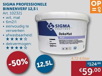Aanbiedingen Sigma professionele binnenverf - Sigma - Geldig van 17/11/2020 tot 25/12/2020 bij Zelfbouwmarkt