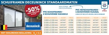 Aanbiedingen Schuiframen deceuninck standaardmaten -50% - Deceuninck - Geldig van 17/11/2020 tot 25/12/2020 bij Zelfbouwmarkt
