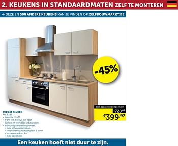 Aanbiedingen Budget keuken excl. apparaten en spoeltafel - Geldig van 17/11/2020 tot 25/12/2020 bij Zelfbouwmarkt