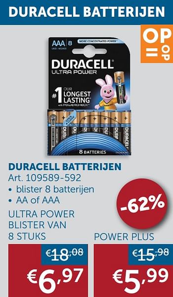 Aanbiedingen Duracell batterijen power plus - Duracell - Geldig van 17/11/2020 tot 25/12/2020 bij Zelfbouwmarkt