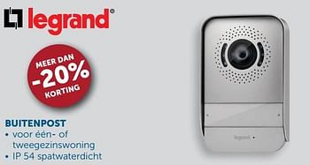 Aanbiedingen Legrand videofoon buitenpost -20% korting - Legrand - Geldig van 17/11/2020 tot 25/12/2020 bij Zelfbouwmarkt
