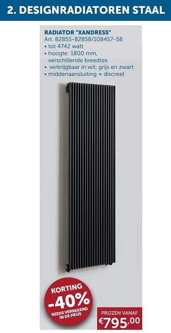 Aanbiedingen Designradiatoren staal radiator xandress - Beauheat - Geldig van 17/11/2020 tot 25/12/2020 bij Zelfbouwmarkt
