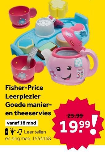 Aanbiedingen Fisher-price leerplezier goede manieren theeservies - Fisher-Price - Geldig van 26/09/2020 tot 06/12/2020 bij Intertoys