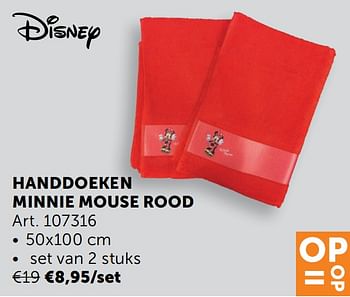 Aanbiedingen Handdoeken minnie mouse rood - Disney - Geldig van 17/11/2020 tot 25/12/2020 bij Zelfbouwmarkt