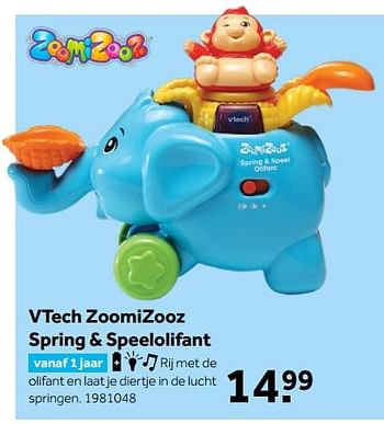 Aanbiedingen Vtech zoomizooz spring + speelolifant - Vtech - Geldig van 26/09/2020 tot 06/12/2020 bij Intertoys