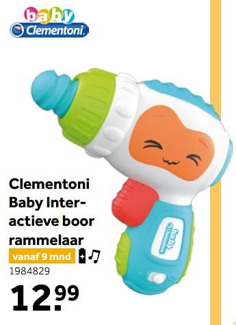 Aanbiedingen Clementoni baby interactieve boor rammelaar - Clementoni - Geldig van 26/09/2020 tot 06/12/2020 bij Intertoys