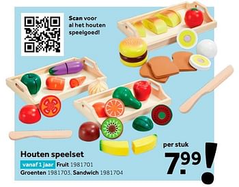 Aanbiedingen Houten speelset fruit - Huismerk - Intertoys - Geldig van 26/09/2020 tot 06/12/2020 bij Intertoys