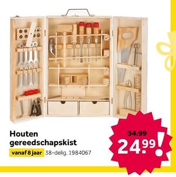 Aanbiedingen Houten gereedschapskist - Huismerk - Intertoys - Geldig van 26/09/2020 tot 06/12/2020 bij Intertoys