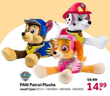 Aanbiedingen Paw patrol pluche - PAW  PATROL - Geldig van 26/09/2020 tot 06/12/2020 bij Intertoys