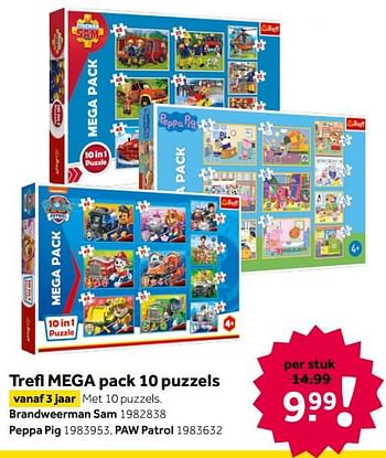 Aanbiedingen Trefl mega pack 10 puzzels - Trefl - Geldig van 26/09/2020 tot 06/12/2020 bij Intertoys