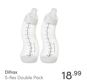 Aanbiedingen Difrax s-fles double pack - Difrax - Geldig van 15/11/2020 tot 21/11/2020 bij Baby & Tiener Megastore