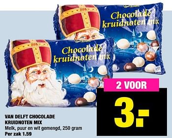 Aanbiedingen Van delft chocolade kruidnoten mix - Van Delft - Geldig van 16/11/2020 tot 29/11/2020 bij Big Bazar