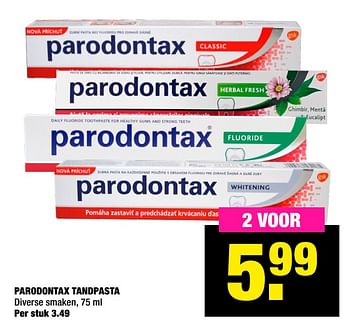 Aanbiedingen Parodontax tandpasta - Parodontax - Geldig van 16/11/2020 tot 29/11/2020 bij Big Bazar