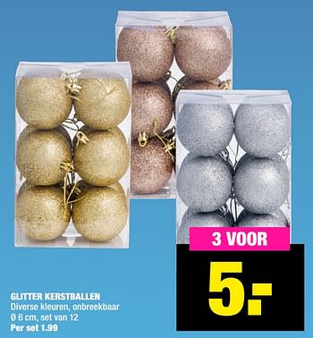 Aanbiedingen Glitter kerstballen - Huismerk - Big Bazar - Geldig van 16/11/2020 tot 29/11/2020 bij Big Bazar